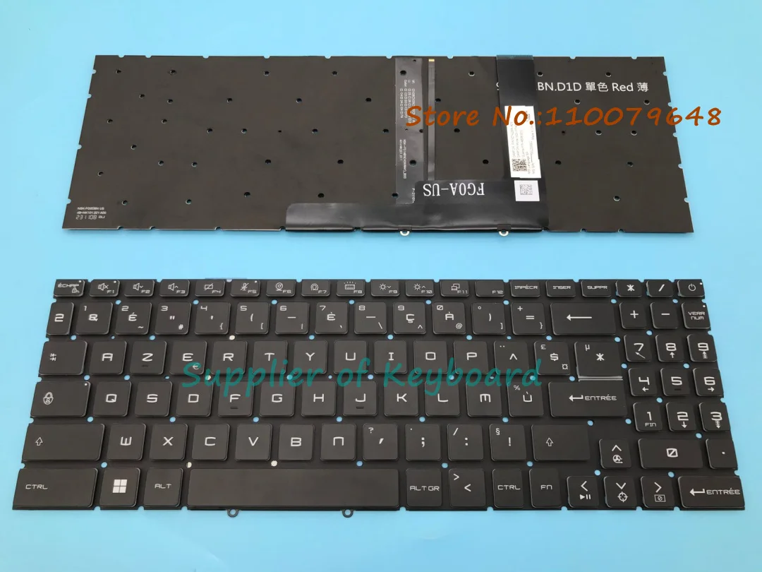 NEW For MSI GF66 11SC 11UC 11UD 11UE 11UG 12UD GL66 11UCK 12UEK MS-1581 MS-1582 Laptop Azerty French/Italian Keyboard Backlit