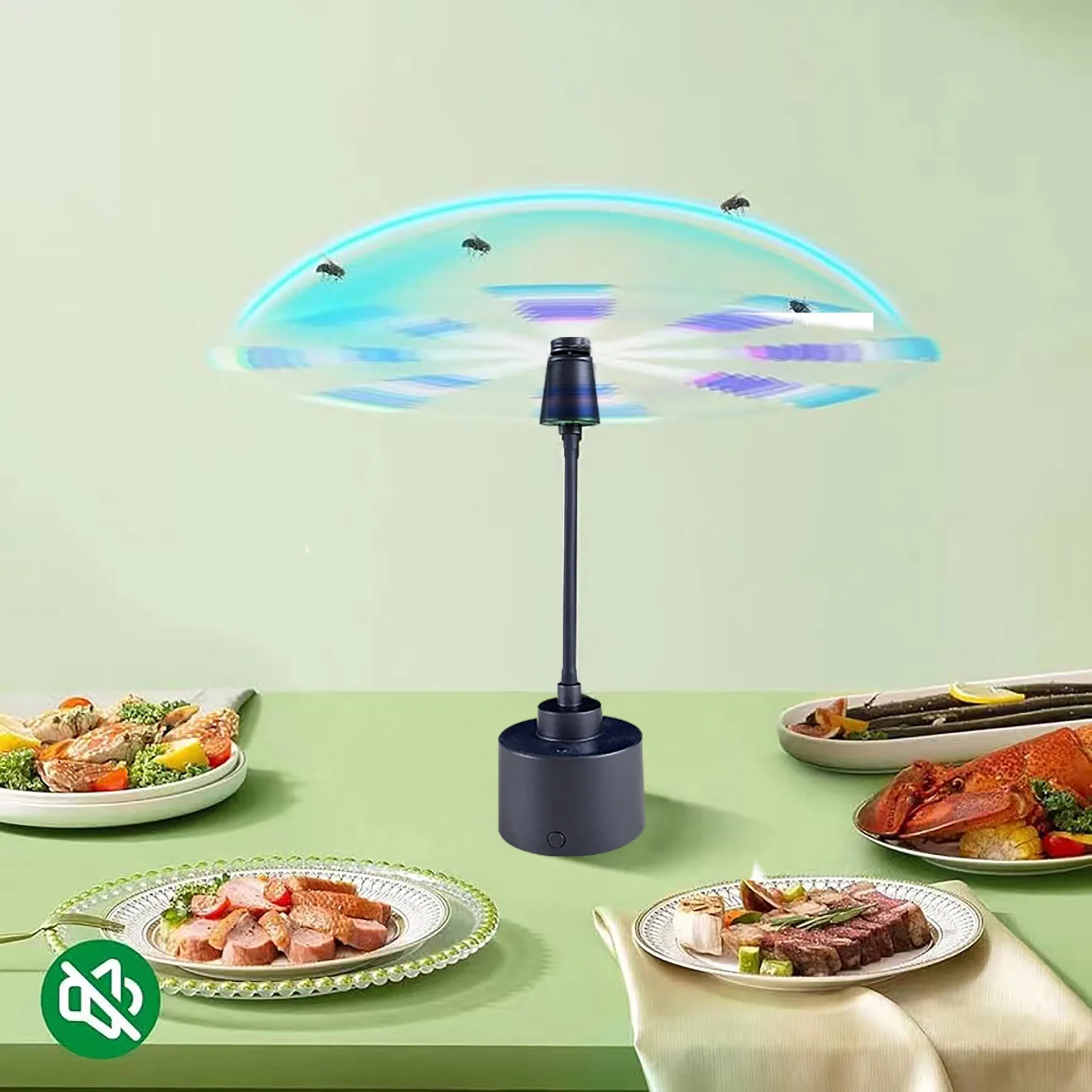 Fly fan portable mosquito repellent fan for stall display, camping, barbecue, and driving away insects; kitchen flies.