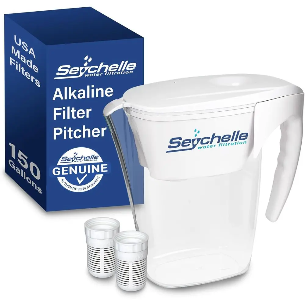 

Alkaline Water Filter Pitcher - pH Boosting Filtration, 64oz, USA-Made