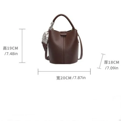 Imagen 2 del producto Bolso pequeño de Color Retro Senior Sense, nuevo bolso cruzado para mujer, bolso de cubo súper fuego