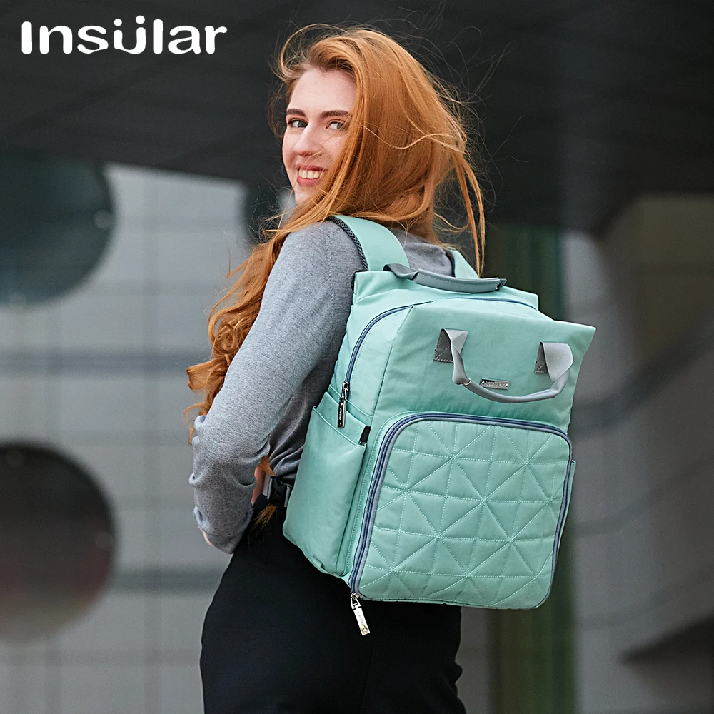 INSULAR Fashion Waterproof Mummy Nappy Bag Large Capacity Travel Stroller Backpack Multifunctional Nursing Baby Care Bag