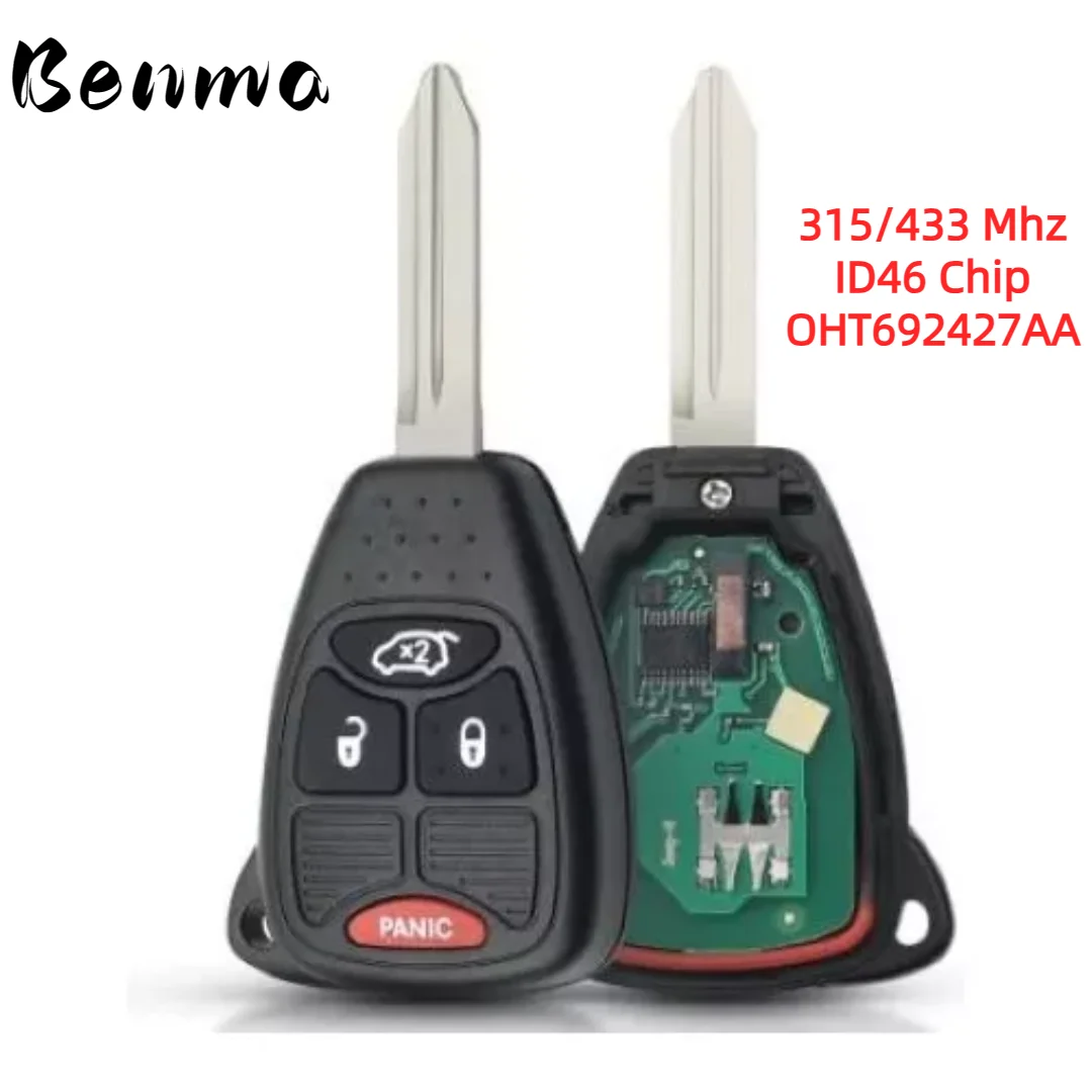 Benma - for key Control Chrysler, Dodge, Jeep Con Chip Y Pila 315mhz/433mhz ID46 Chip FCC ID: OHT692427AA