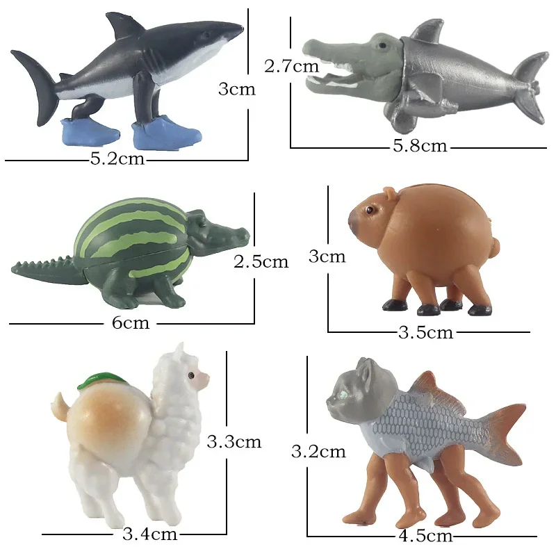 8/24Pcs Fun Italian Brainrot Action Figure Set Tung Tung Sahur Tralalero Tralala Bombardino Crocodilo Figures Model Toy Gifts