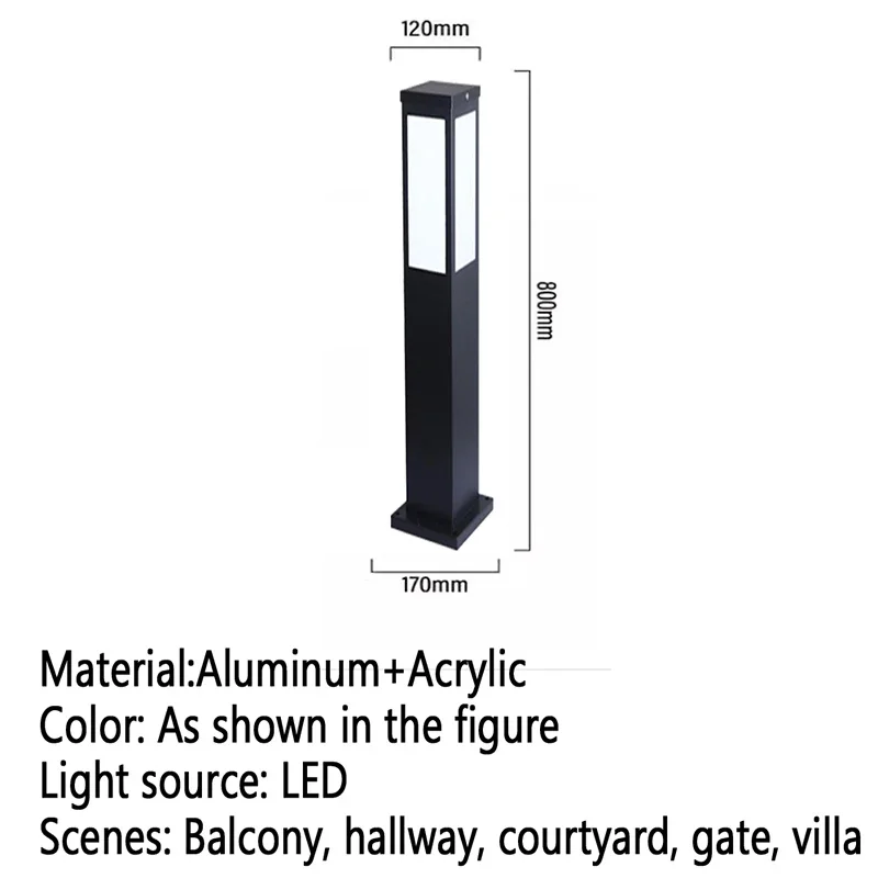 Lámpara LED para césped al aire libre, iluminación de estilo contemporáneo e impermeable para Villa, jardín, patio, barrio residencial