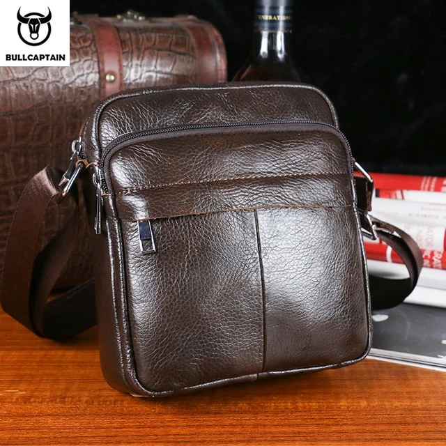 BULLCAPTAINN marka męska torba wysokiej jakości skórzane torby na ramię dla mężczyzn torby podróżne służbowe Crossbody męskie mini torby