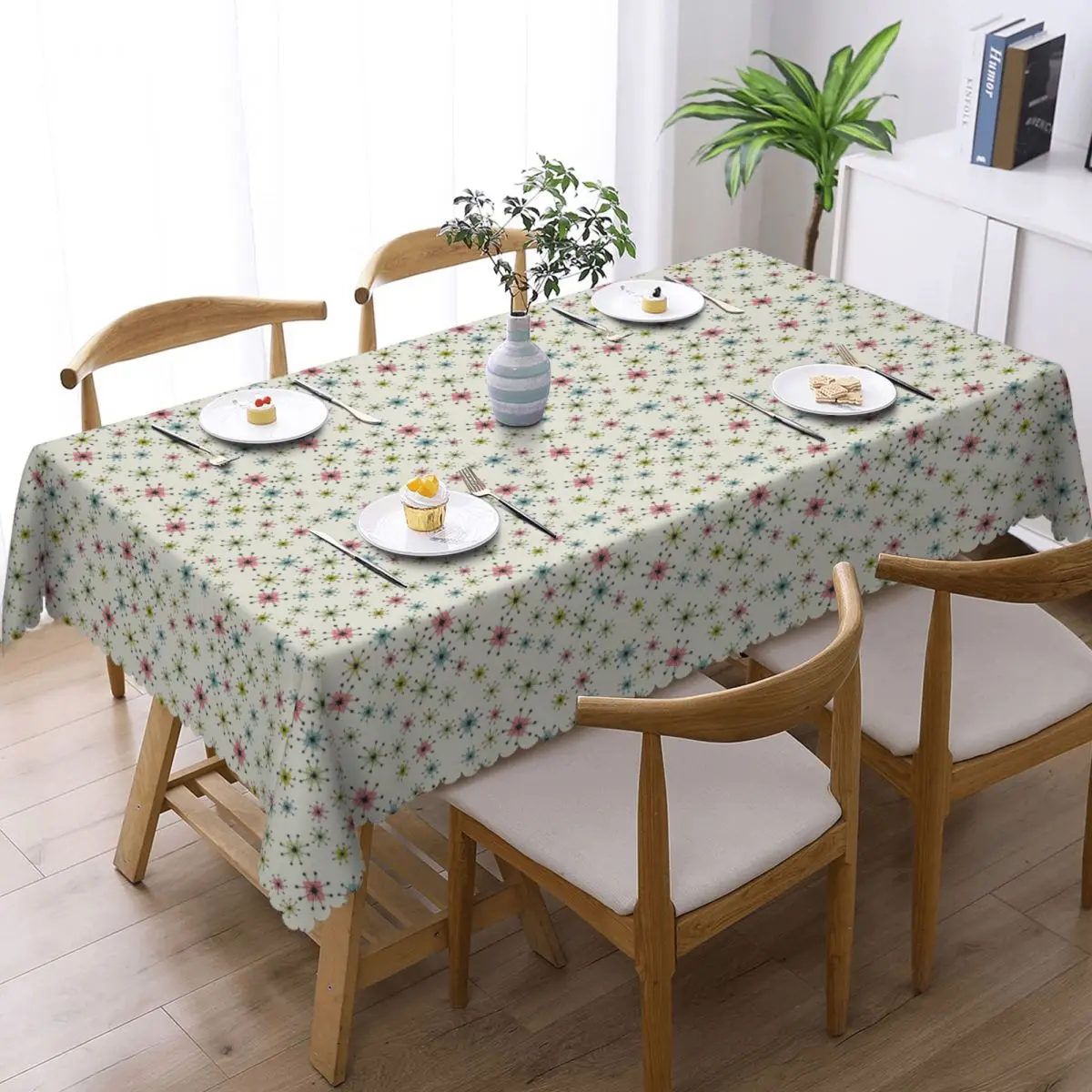 Atomic Era Graphic Tablecloth Restaurant Kitchen Rectangular Tablecloth Festival Party Decorations Tablecloth Dining Table Cover