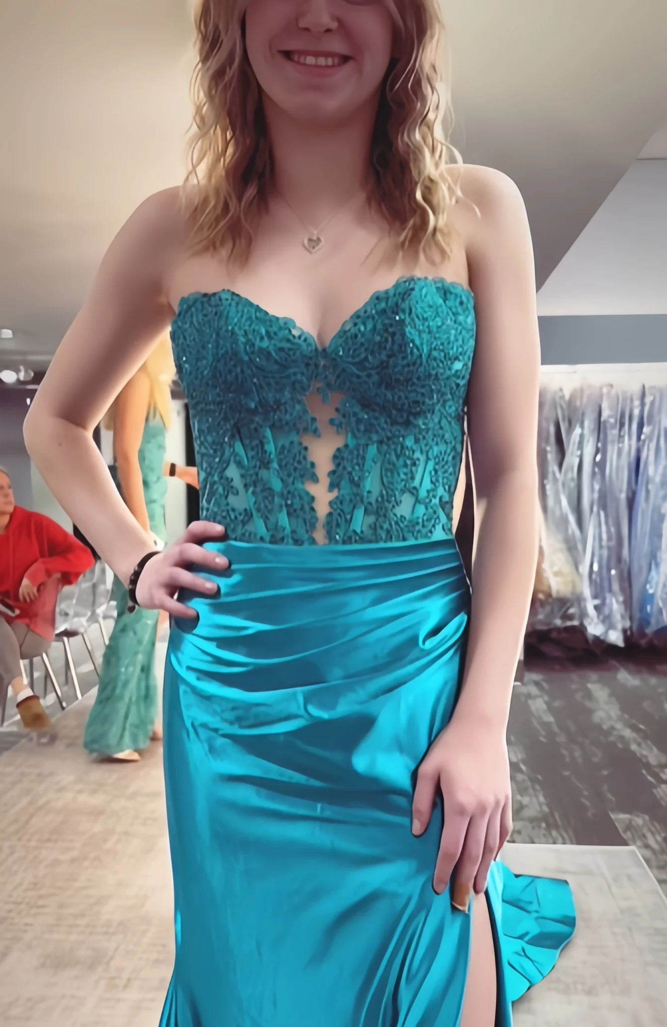 Women\'S Sweetheart Satin Lace Prom Dresses Long Mermaid Formal Evening Party Gowns Shiny Sexy Wedding Dresses