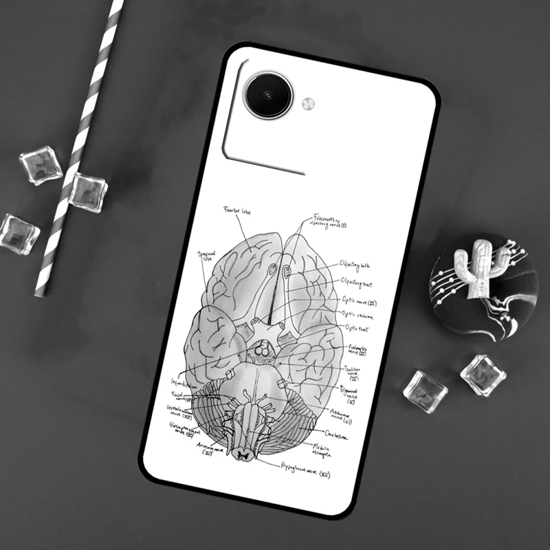 Anatomy Brain For Realme C55 C33 C25s C21Y C11 C15 C30 C53 C51 GT Neo5 GT3 GT5 9 10 11 12 Pro Plus Case