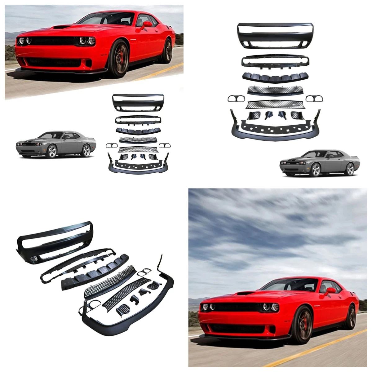 

stlf Hellcat Style PP Abs Front Bumper Front Lip Car Bumper For Challenger 2008-2014