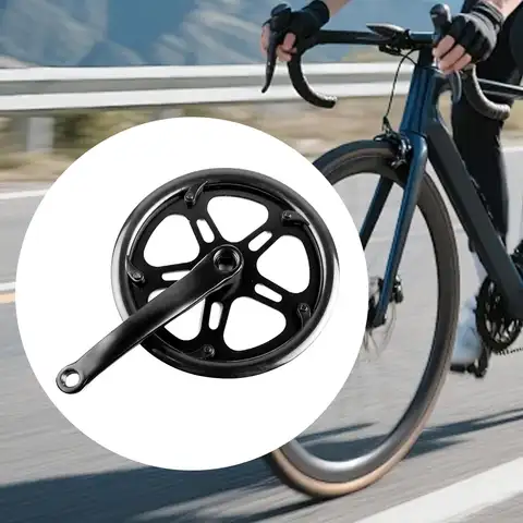 Bike Crankset Portable 170mm Square Taper Crankset Replacement Repair Part High Strength Single Speed Bicycle Crank Arm Set