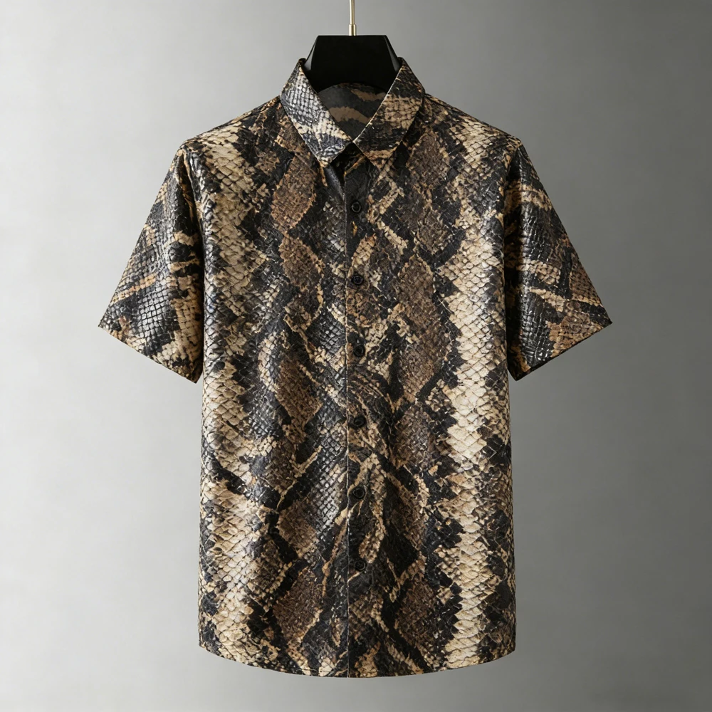 Men's summer cool short-sleeved shirts natural pattern landscape 3D printed shirts men's vacation casual formal social tops men
