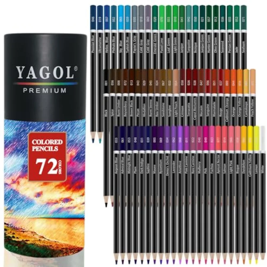 

Colored Pencils for Adult Coloring Books, 72 Color Pencil Set, Soft Core Color Pencils for Adult Coloring Book, Coloring Pencil