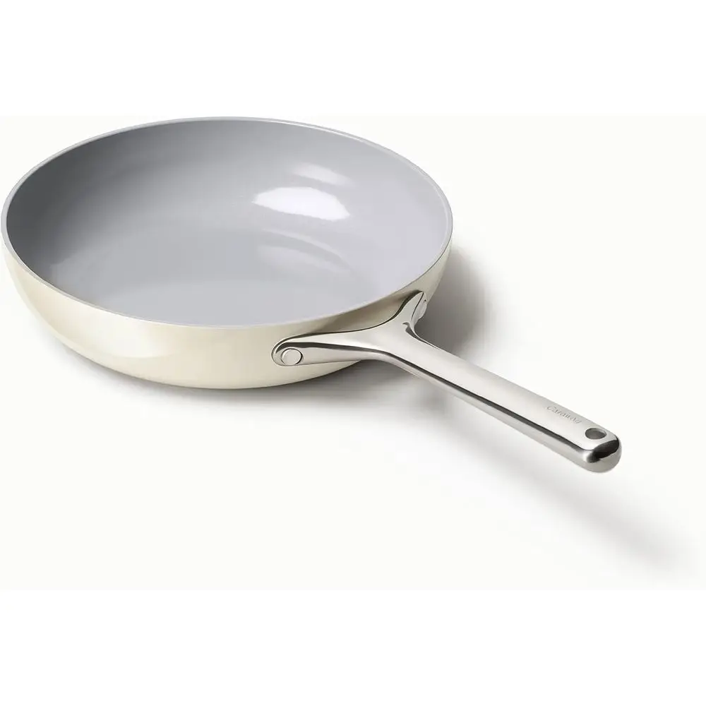 

10.5 Cream Nonstick Ceramic Frying Pan, 2.7 Qt, PTFE/PFOA-Free, Oven Safe, Suitable for All Cooktops