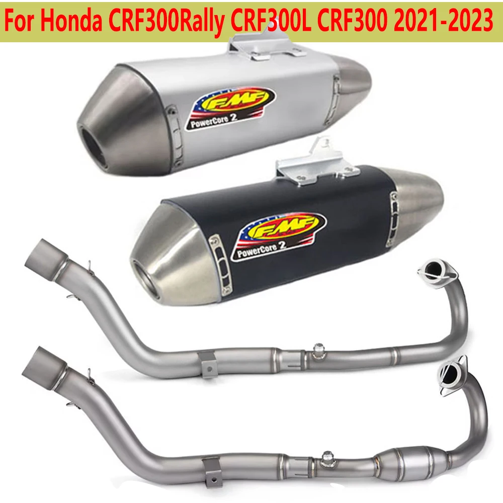 Motorcycle Full Systems Exhaust Muffler Header Pipe  Exhaust For Honda CRF300Rally Slip-onCRF300L CRF300 2021 2022 2023
