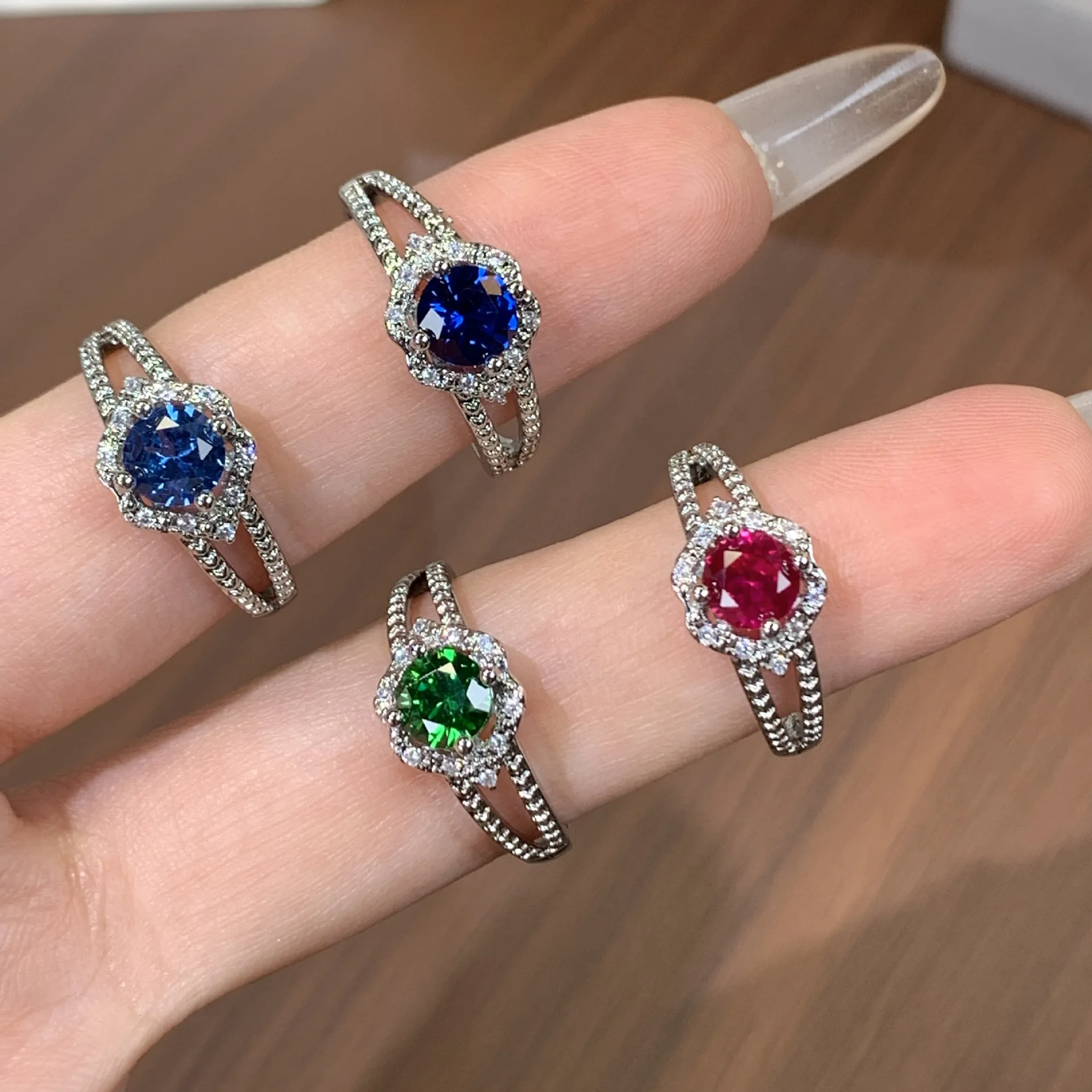 Luxury-sleek fashion multi-purpose cultivating gemstone open-ended adjustable niche design high-end ring jewelry for women