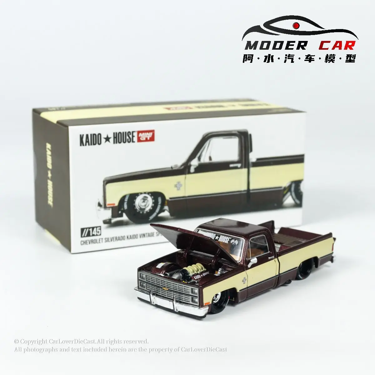 

Kaido House + MINIGT TSM 1:64 145, Silverado KAIDO Vintage Spec V1, литая под давлением модель автомобиля