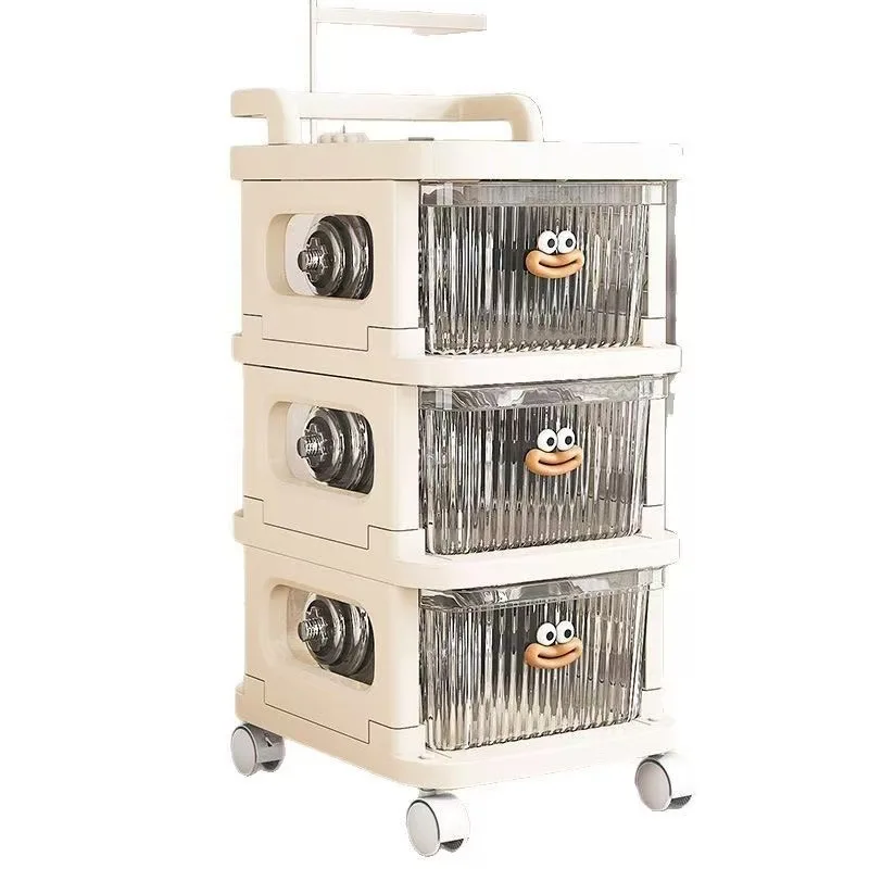 AOLIVIYA Trolley Storage Rack Household Floor Multi-layer Mobile Snack Toy Storage Rack Bedroom Bedside Table