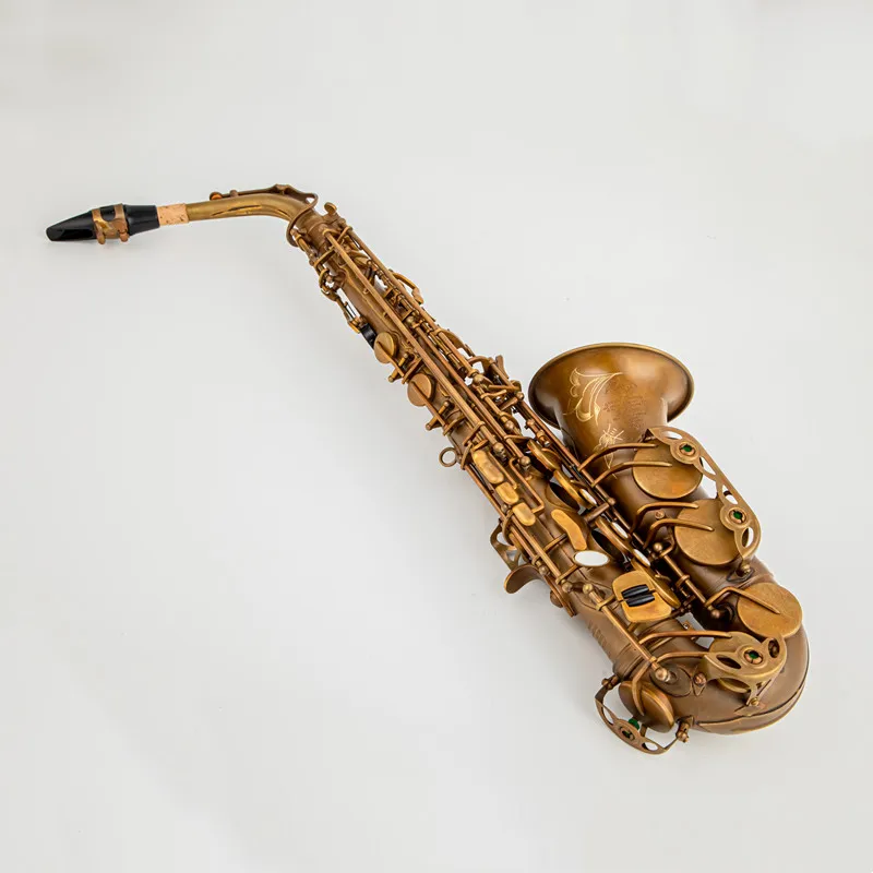 

French Make Ⅵ Unique Retro Alto Saxophone New Brass Antique Copper Eb Tune E Flat Musical Instrument Sax with Case Mouthpiece