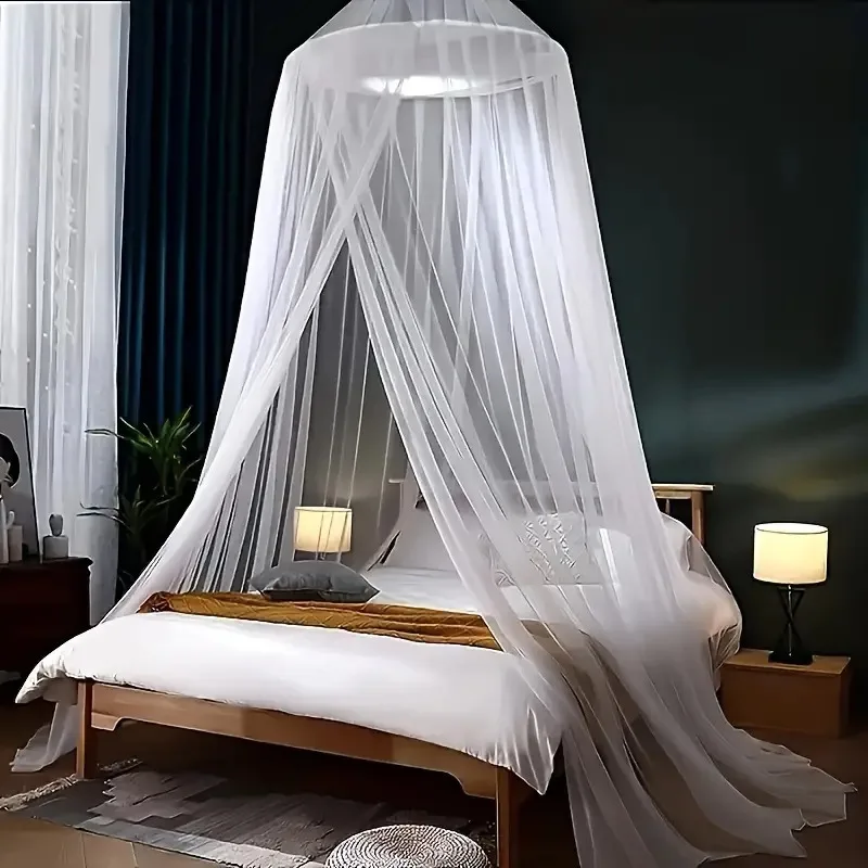 

Princess Canopy Bed Mosquito Net - Dome Tent for Girls Room, Dormitory (Ceiling Hanging Bed Canopy with Dense Weave)