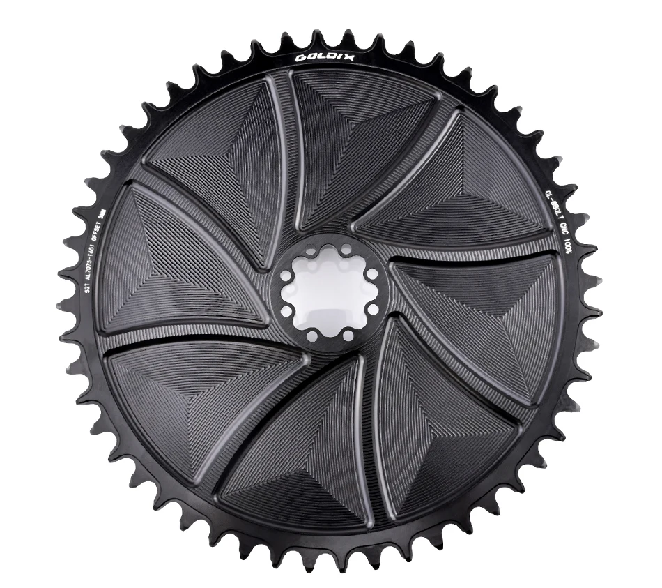 GOLDIX 8-Loch-Direct-Mount-AERO-Fahrradkettenblatt, schmal-breit, CNC-gefrästes Aluminium-Kettenrad für Rennrad- und MTB-Kurbelgarnituren – Detail 4