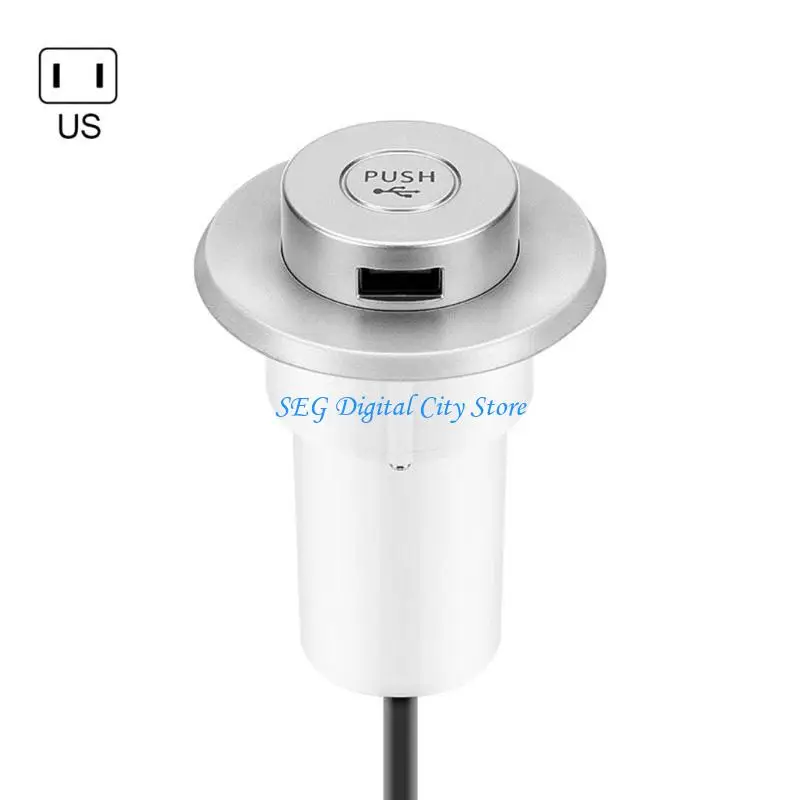 U75B US/EU Plug Desk Hole Embedded USB Lifting Extension Hub Laptop Computer Peripheral USB Adapter for Mouse