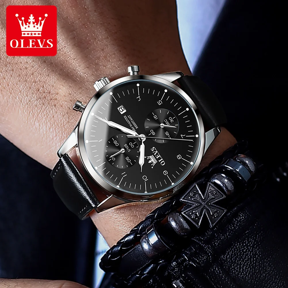 OLEVS Quartz Men\'s Watch Top Fashion Timing Men\'s Watch Waterproof Design Luminous Leisure Date Luxury Men\'s Business Watch