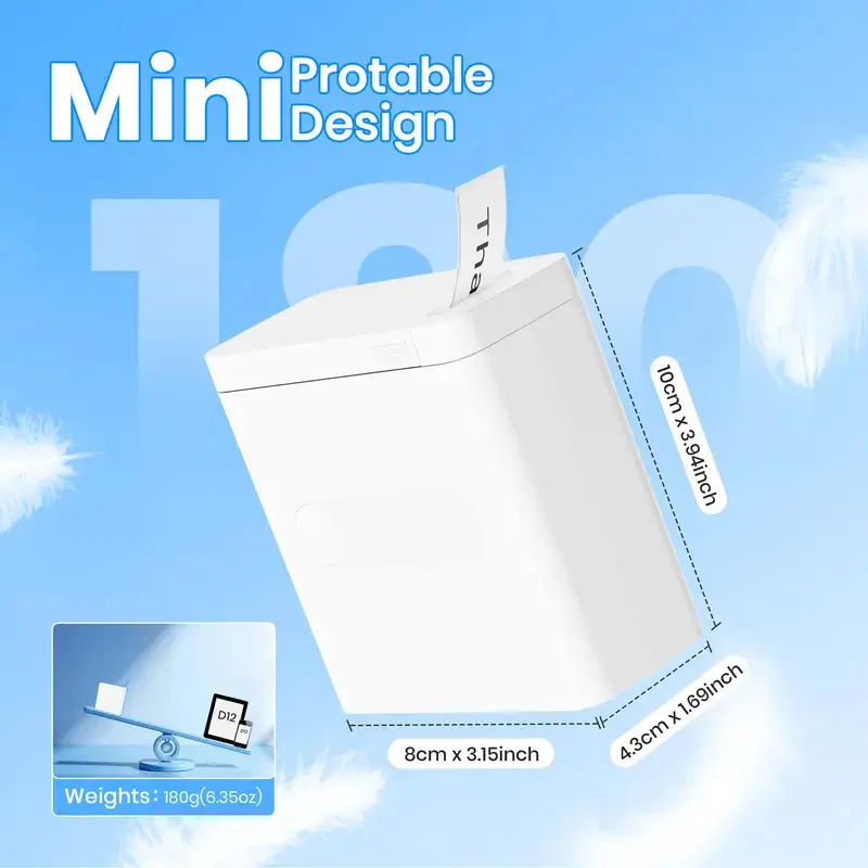 Compact Portable Mini Label Thermal Printer Popular Pocket Printer for On-the-Go Printing Business Supplies