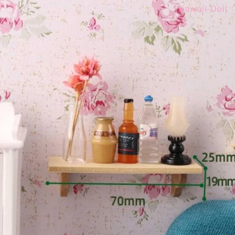 1 peça 1:12 modelo de prateleira de parede de madeira em miniatura acessórios para móveis de casa de boneca