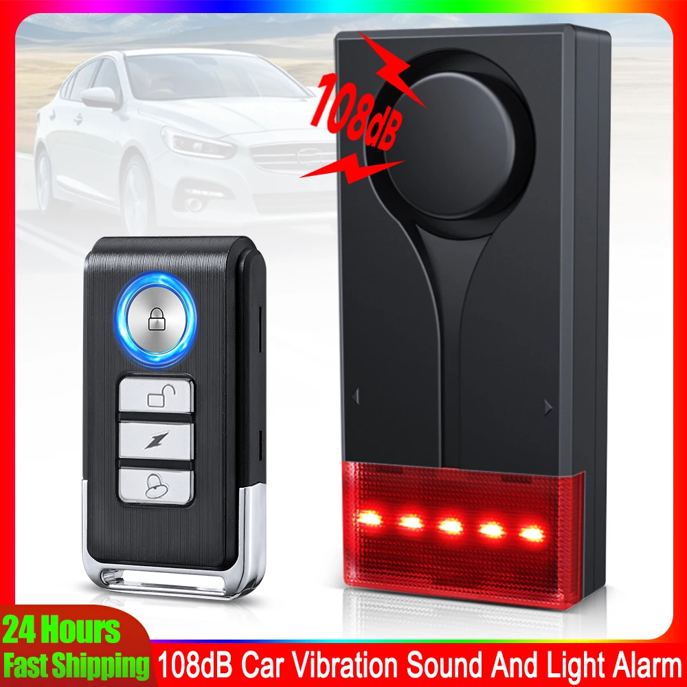 

Elecpow Bicycle Anti Theft Alarm 108dB Loud Car Vibration Sound And Light Alarm 3 Level Volume Adjustment Door Window Alarm