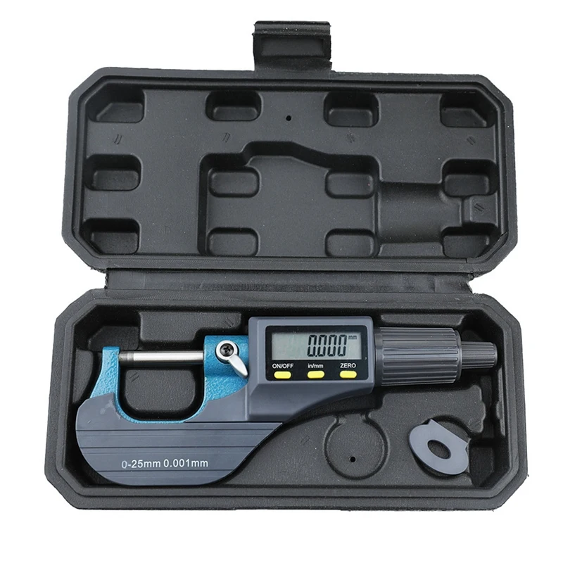 Digital Micrometer, Professional Inch/Metric Measuring Tools 0.00005Inch/0.001Mm Resolution Thickness Gauge