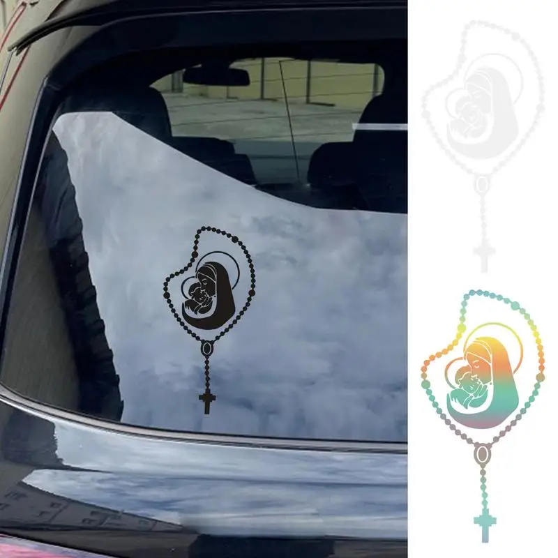 Car Window Faith Sticker Parent-Child Car Faith Stickers Waterproof Suvs Window Safety Decal For Car Rvs Auto Cycle Motorcycle