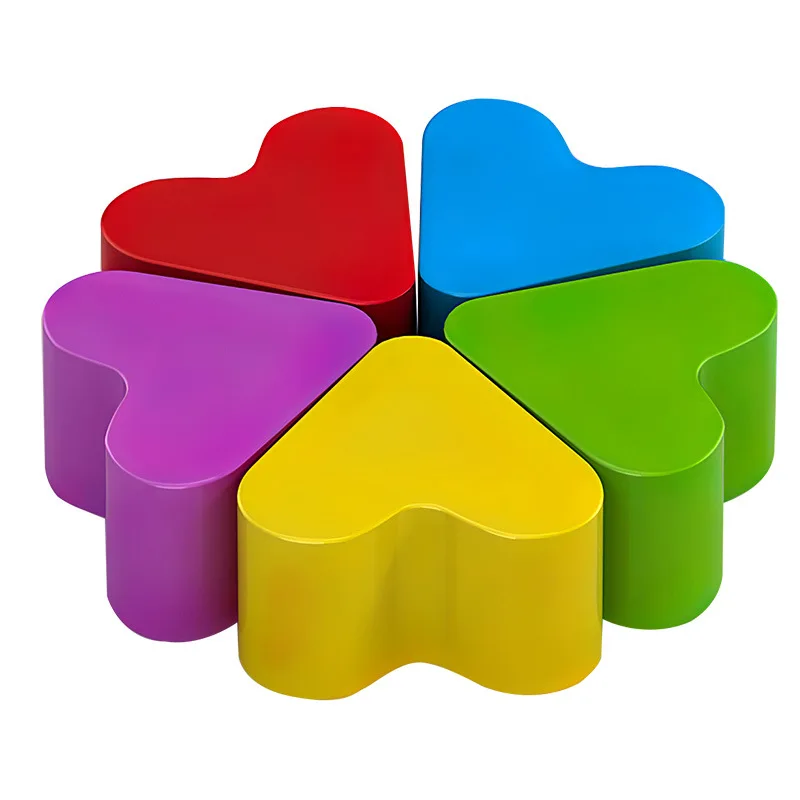 Creative splicing love leisure rainbow seat outdoor fiberglass sculpture shopping mall hotel kindergarten decoration