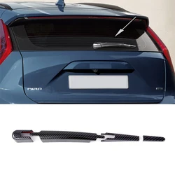 Carbon Fiber Effect Rear Hatch Window Wiper Blade Cover Stickers For 2023 2024 Kia Niro Accessories