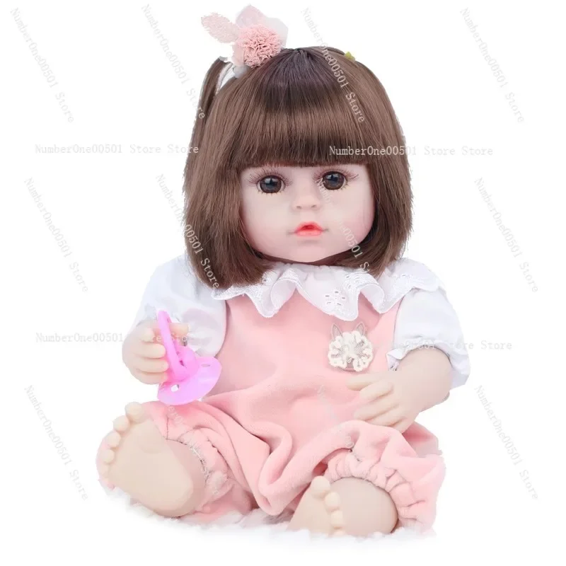 Simulation doll wink talk soft glue doll toy baby soft glue doll children play house toy