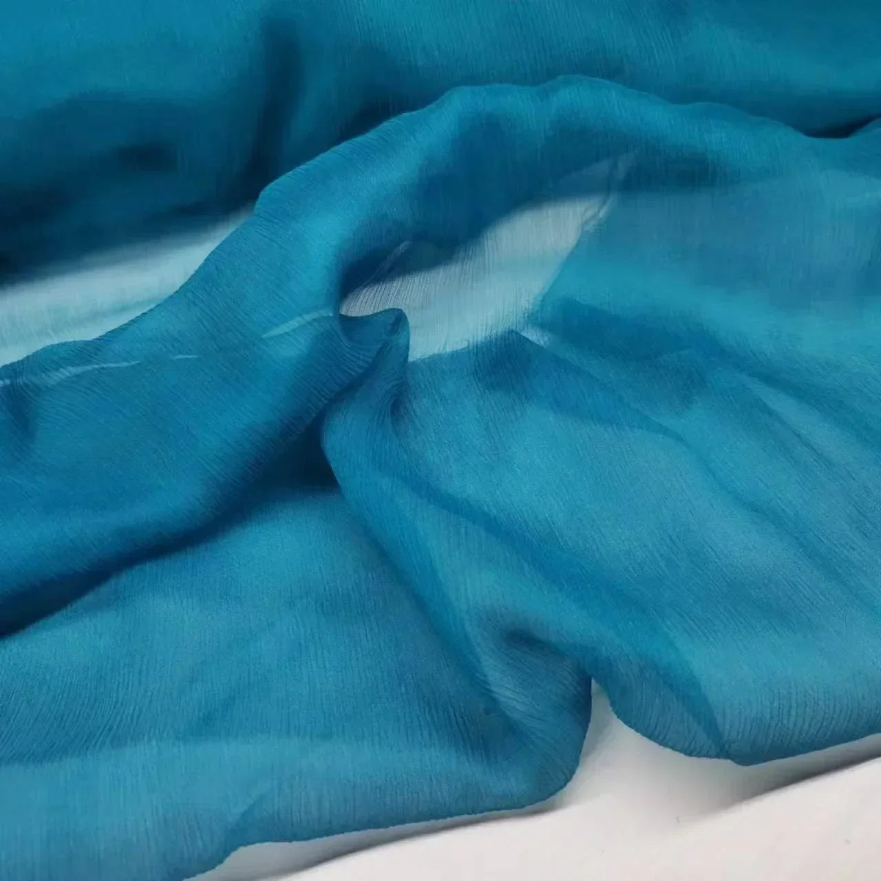 Pure Silk Crepe Georgette Fabric Candy Color Transparent 100% Mulberry Silk Scarf Dress Sewing Craft Material