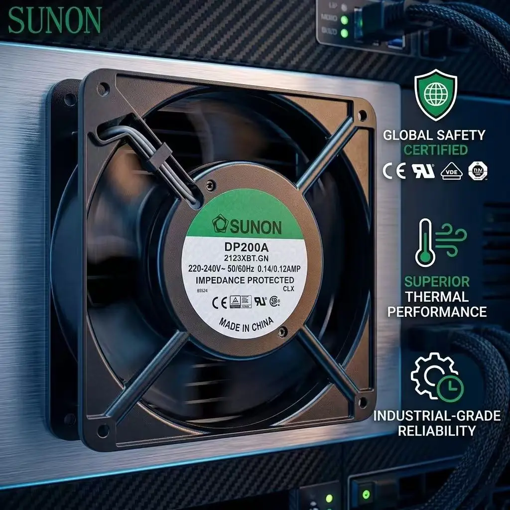 

Вентилятор охлаждения Sunon DP200A, совместимый с AC 220V, промышленный, 120x120x38мм, для корпусов, 0.14A, модель 12038, для электроники