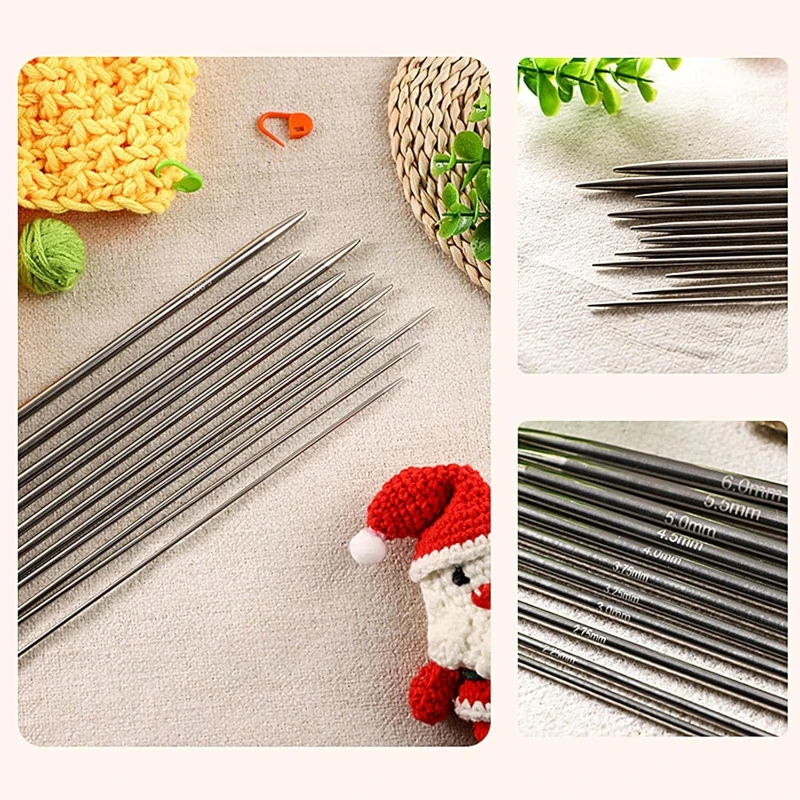 5pcs/set 20CM Rozsdaálló Acél  tűk beállítása 2-5MM DIY Pulóver Belesző kézműves beállítása Dublőz Csúcsos egyenesen Kötés eszközök Auxiliaire