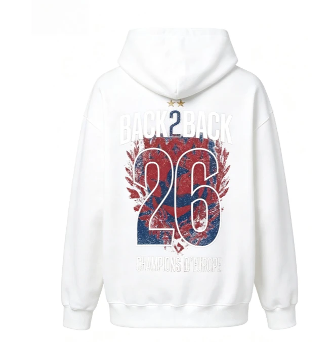 2026 new Old-fashioned large size 26-inch square frame with star-shaped top decorative pattern unisex pullover hoodie