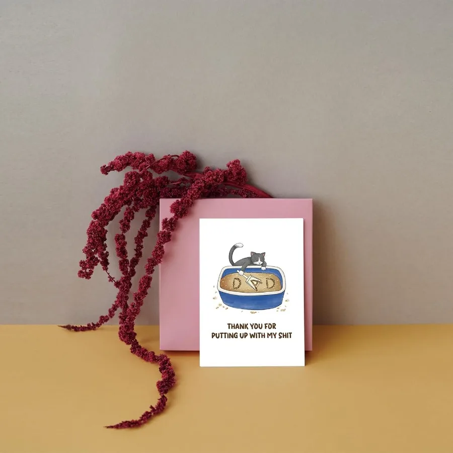 Hilarious Father's Day Card for Cat Dad Witty Birthday Gifts for Cat Lover Happy Fathers Day Gift from Cat