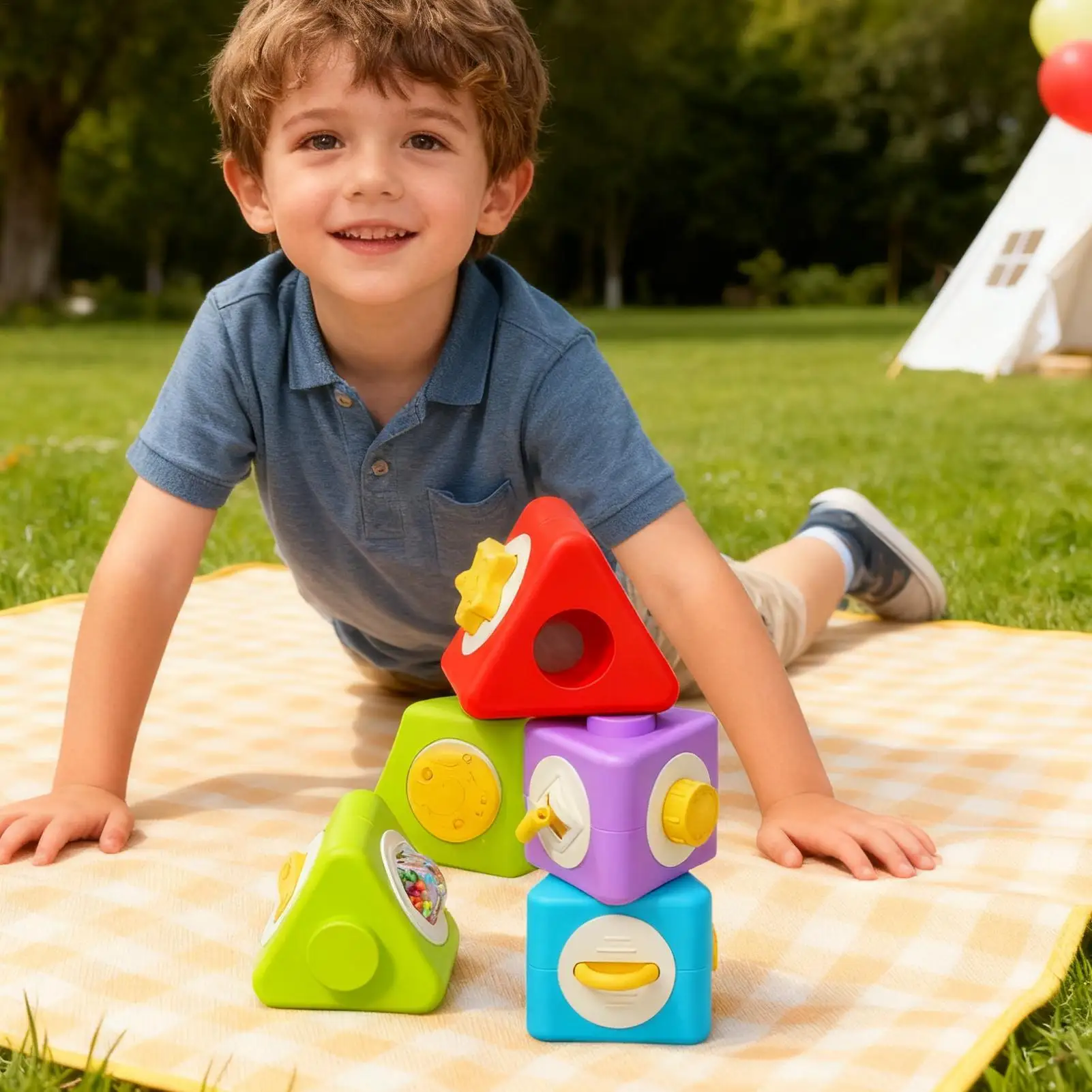 Blocs d'empilage pour tout-petits, jouets éducatifs à moteur fin amovible, blocs d'empilage détachables, jouets pour bébés, garçons et filles
