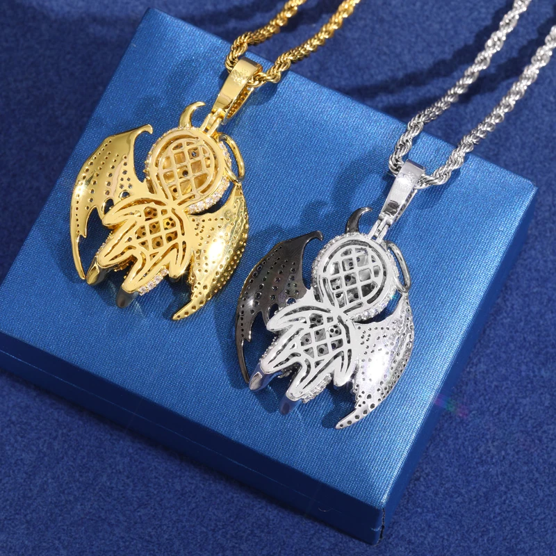 

TUHE унисекс, высокое качество D VVS, подвеска в виде летучей мыши с муассанитом, подвеска в стиле хип-хоп для мужчин, ювелирные изделия в стиле хип-хоп, подарки