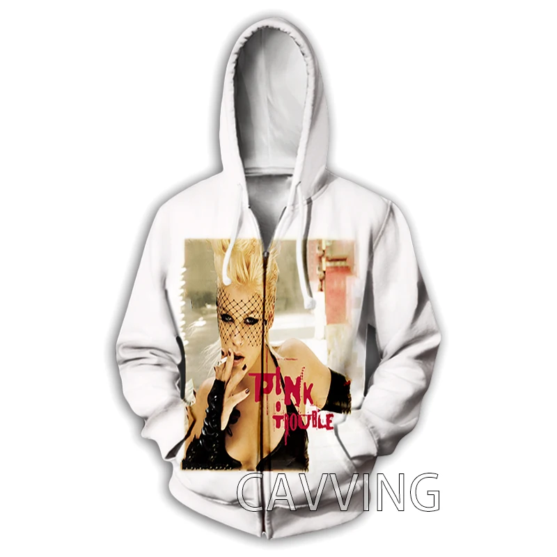 كافينج ثلاثية الأبعاد طباعة P!nk أليسيا بيث مور سستة هوديس زمم مقنعين البلوز Harajuku هوديي الهيب هوب بلوزات