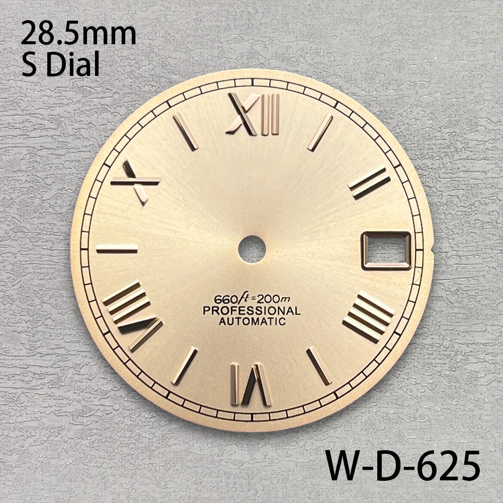 28.5mm logotipo s roma sunray dial adequado para movimento nh35/nh36/4r/7s acessórios de modificação de relógio de alta qualidade