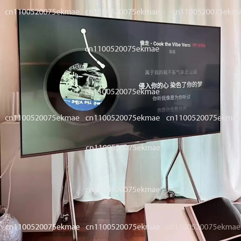Portable TV Stand, Floor-Standing Trolley with Castors, Universal Mount for LCD All-in-One Computers