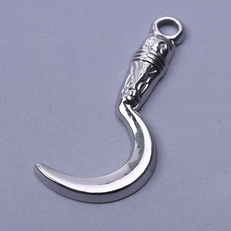 Fashion Silver Color Dagger Sickle The Sword Pendant Stainless Steel Pendants For Jewelry Making Supplies Turkish Eye Wing Charm