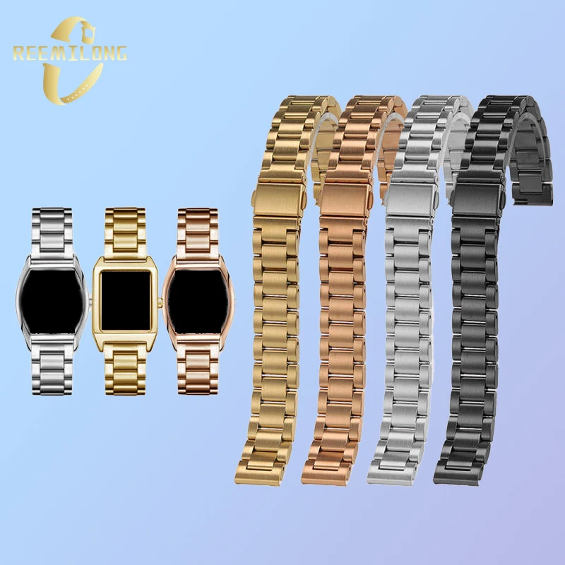 Stainless steel watch strap 14 Quick release change pin metal silver rose gold black women watchband bracelet For CASIO LTP-1208