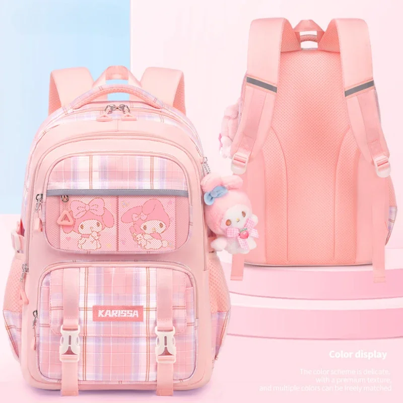 

Sanrio Anime Cinnamoroll Backpacks for Children Kawaii Toys Large Capacity Girls Cute Lightweight Spine-Protective Backpack