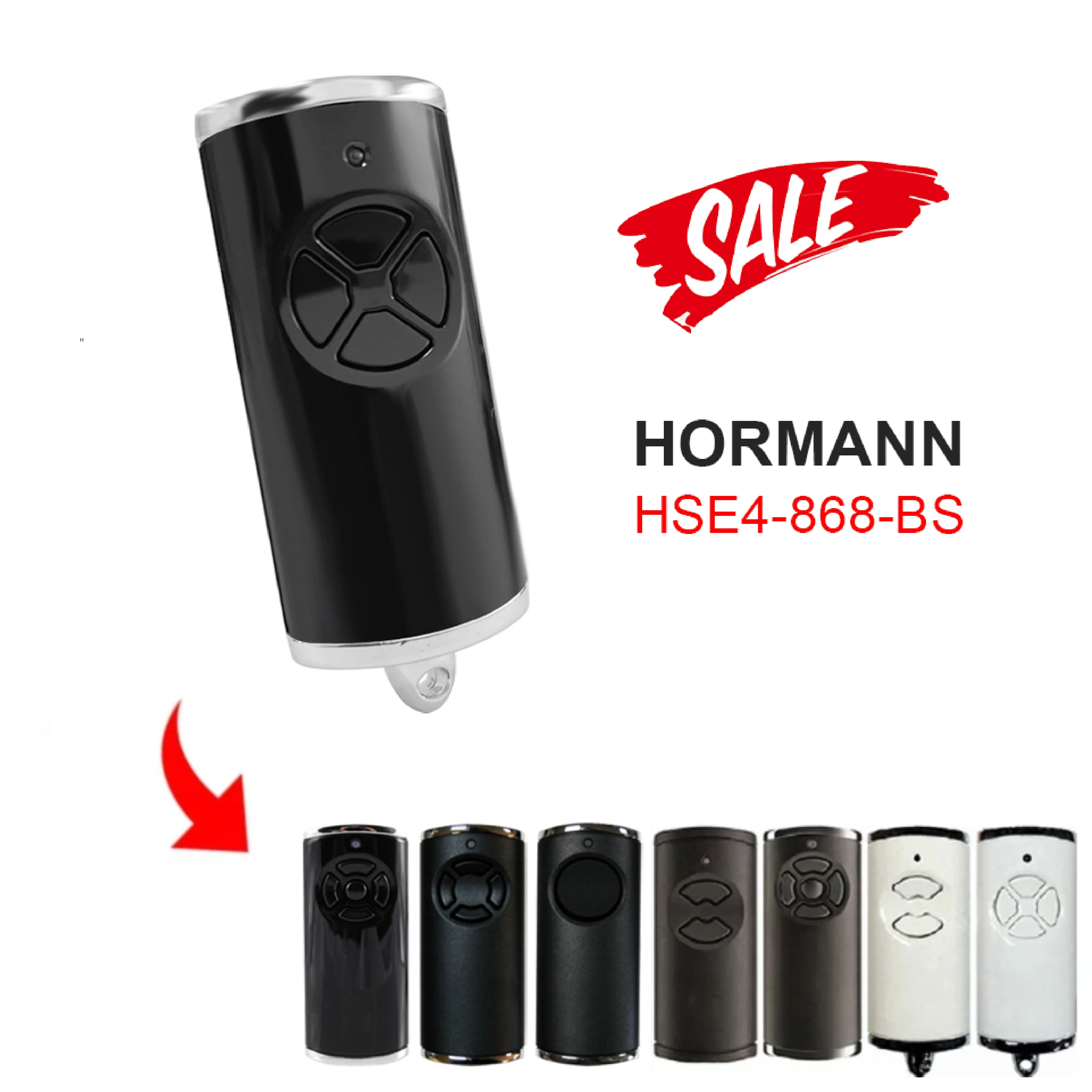 Hornmann BS รีโมทคอนโทรลโรงรถ868MHz ใช้ได้กับ HSE1 HSE2 HSE4-868-BS HS4 HS1สีดำ HS5เครื่องส่งสัญญาณแบบใช้มือถือ