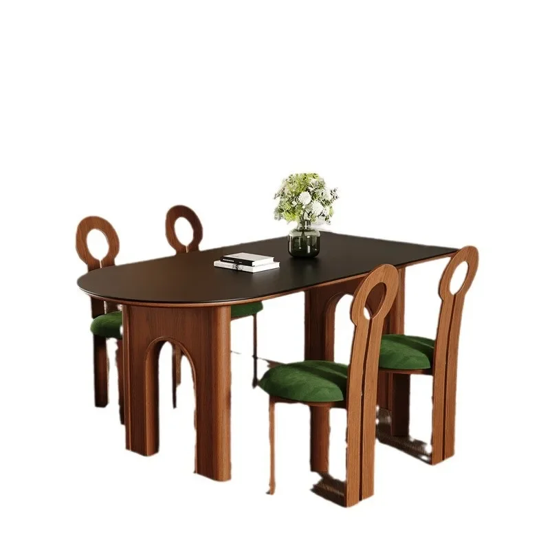 

Dining table designer medieval table wabi wind solid wood dining table household