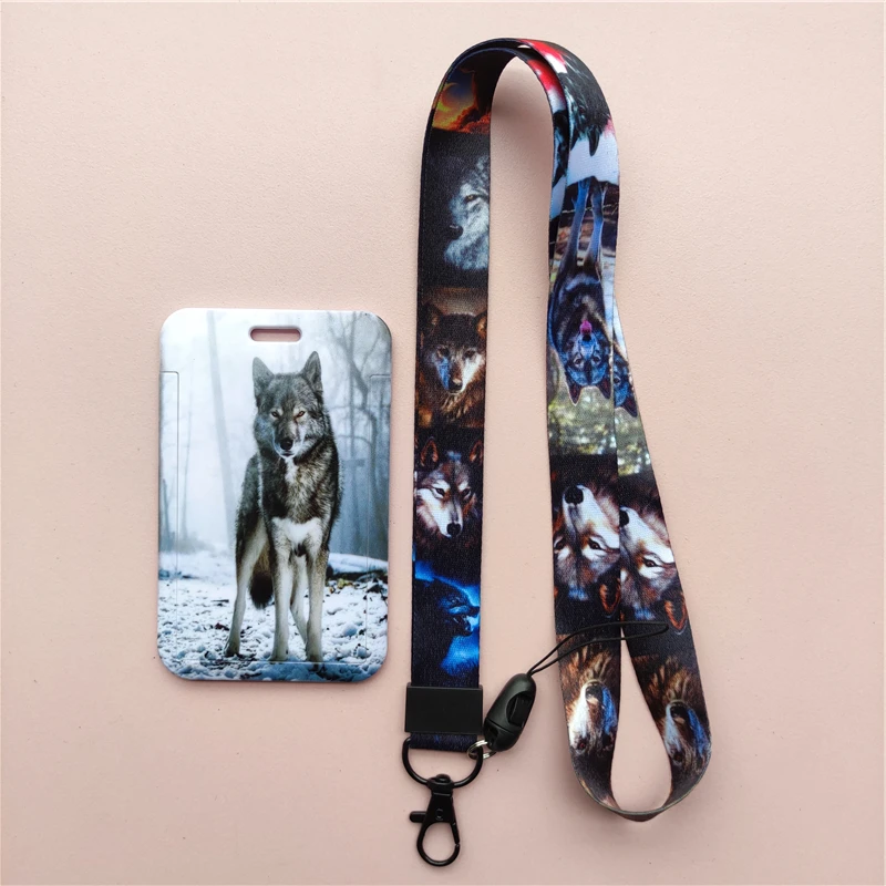 Wölfe Muster Tier Lanyard Ausweis Kartenhalter Büroangestellter Karteninhaber Abdeckung Kreditkartenetui Kartenschutz Weihnachtsgeschenk – Detail 14
